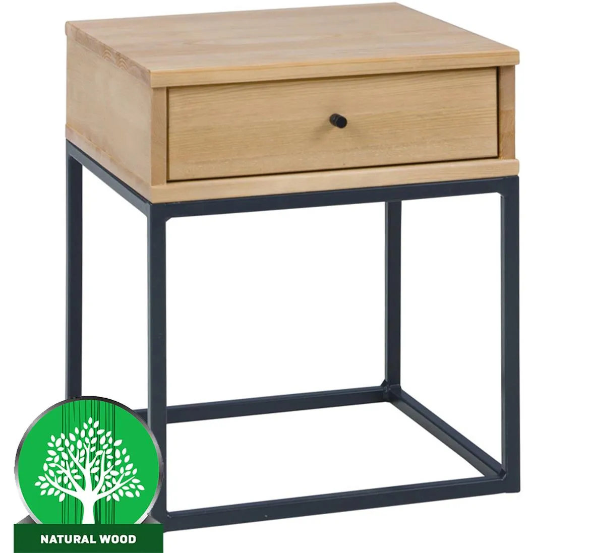 Logan nocni ormaric  1 fioka 48x40x54 cm natur lakirani