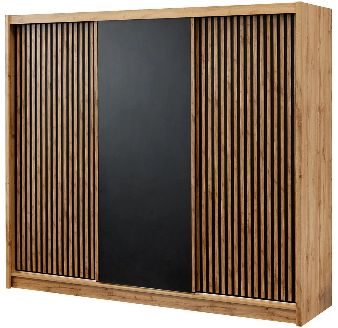 London kl.ormar 3 vrata 250x60x215 cm hrast/crni