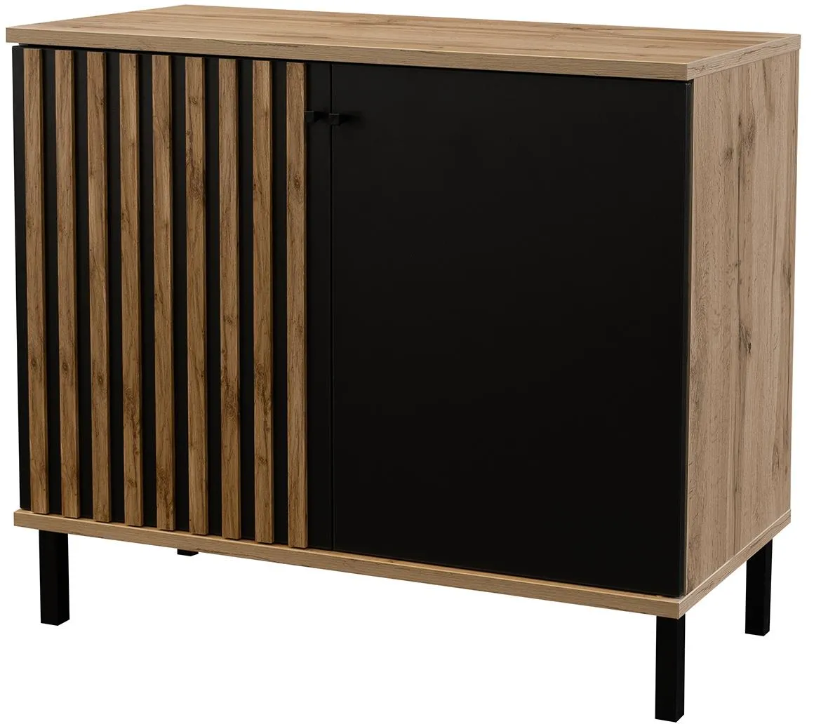 London komoda 2 vrata 100x45x85 cm natur (artisan hrast)/crna