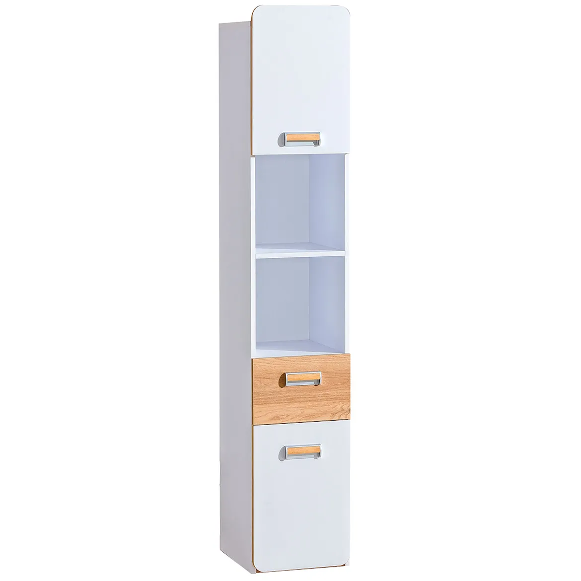 Lorento polica 2 vrata+1 fioka+1 otvor 35x40x188 bela/natur