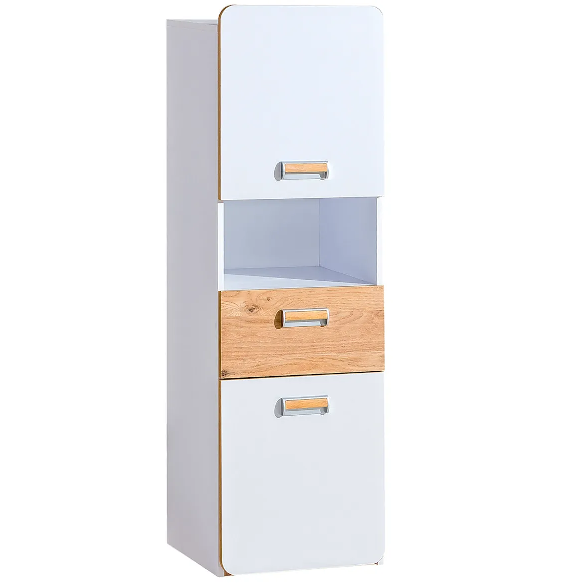 Lorento polica 2 vrata+1 fioka+1 otvor 45x40x144 bela/natur