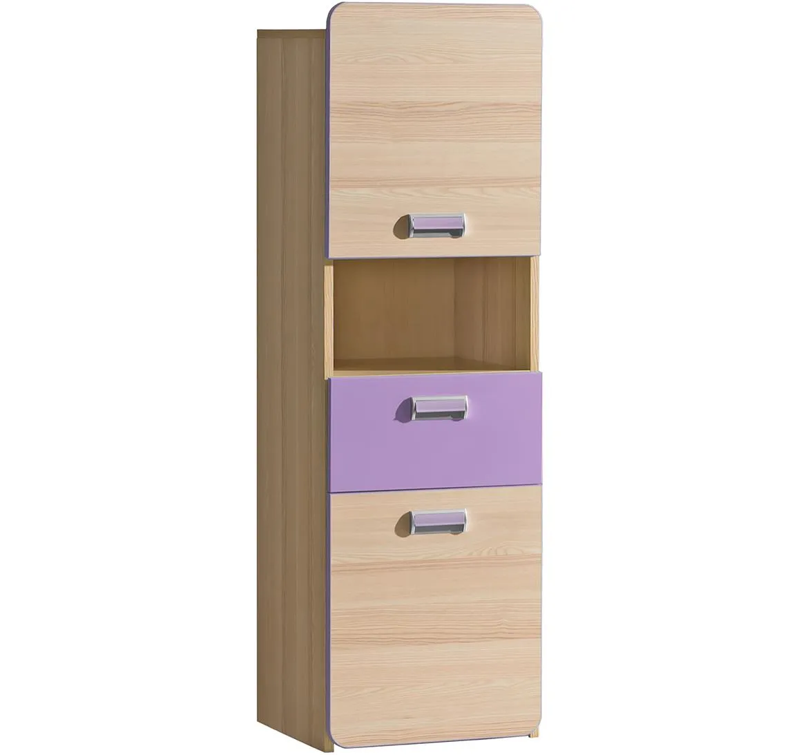 Lorento polica 2 vrata+1 fioka+1 otvor 45x40x144 natur/ljubicasta