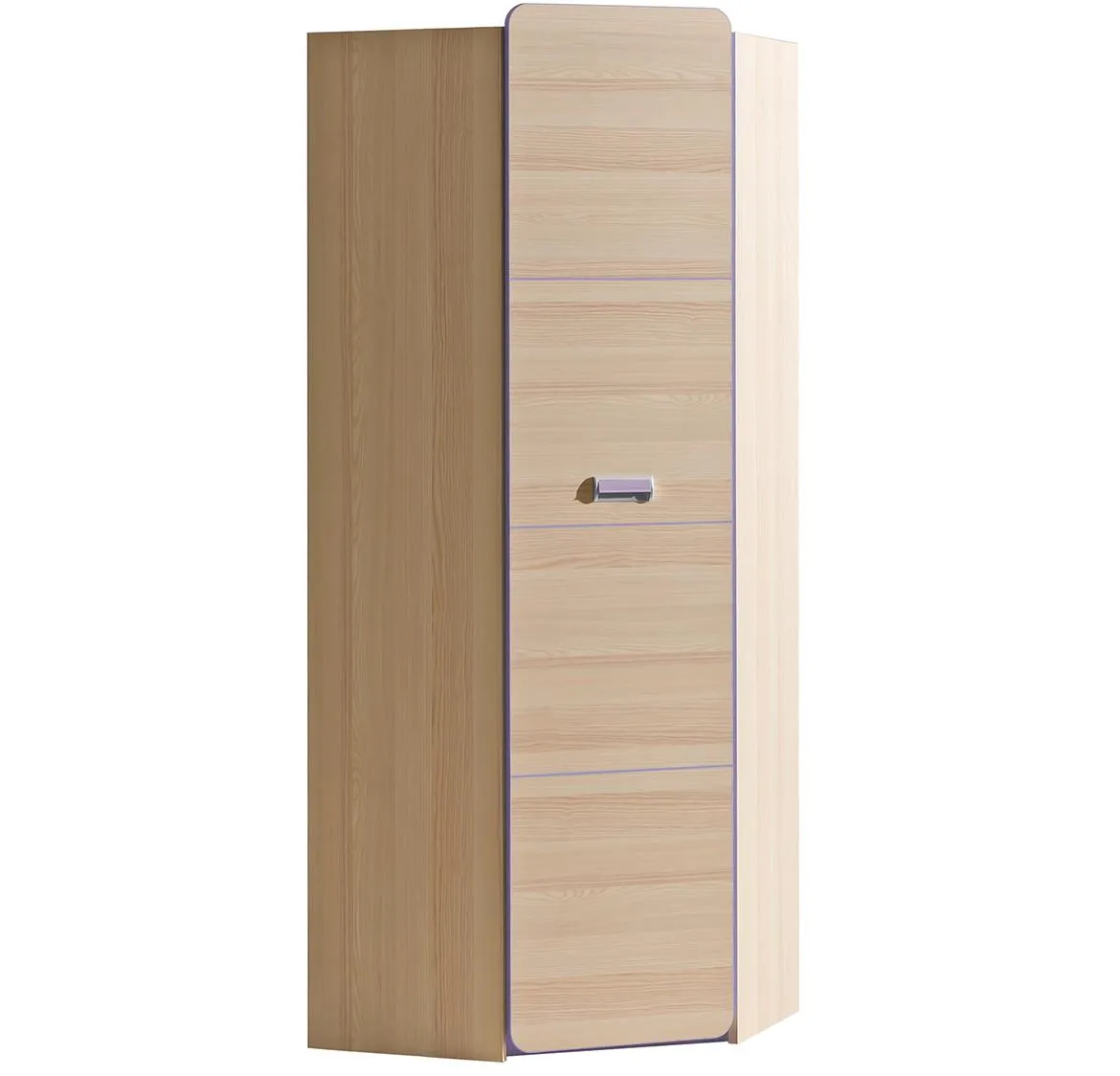 Lorento ugaoni ormar 1 vrata 71x71x188 natur/ljubicasta