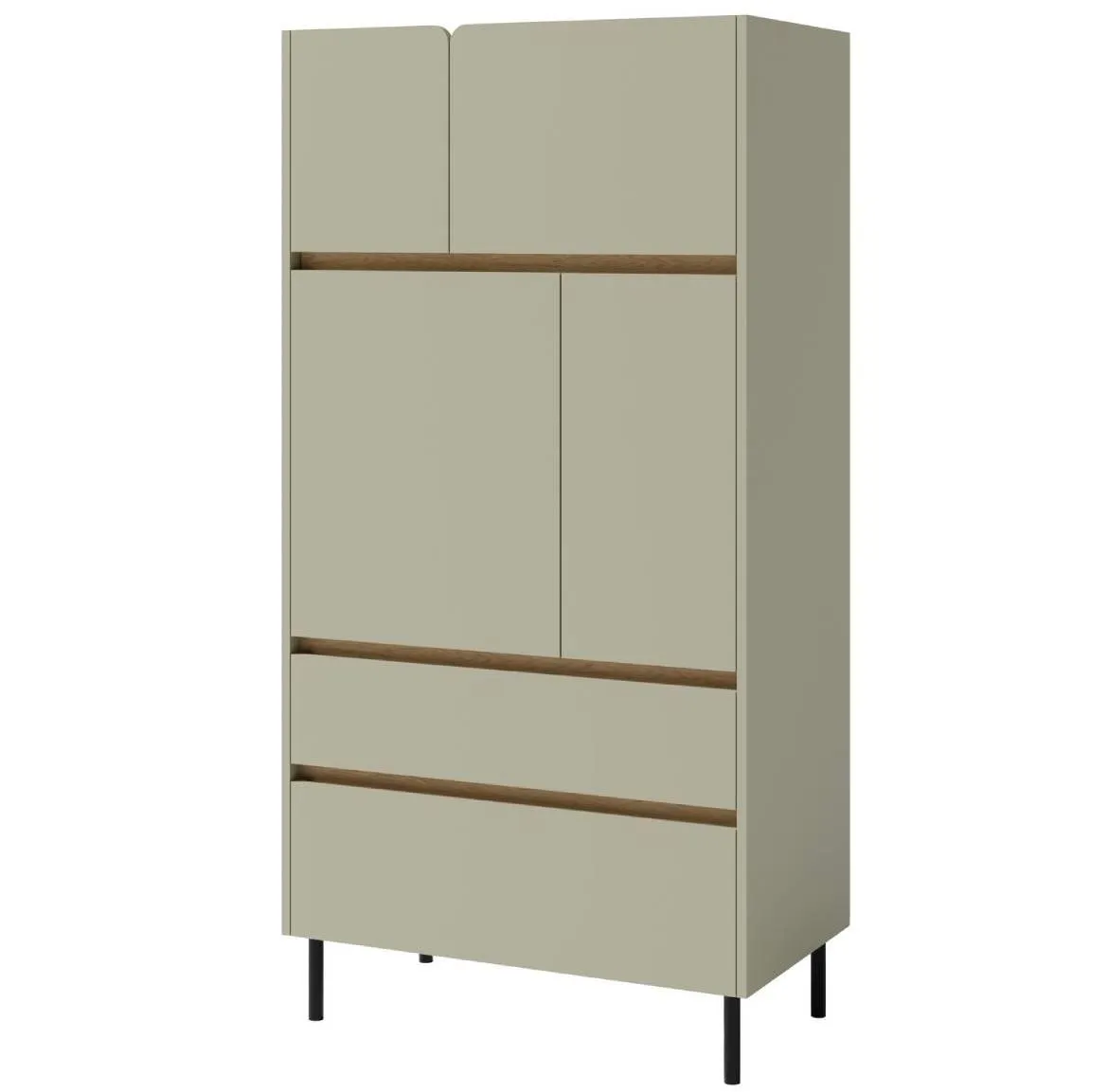 Luca LC5 2S4D vitrina 80x40x165 cm eukaliptus/baltic hrast