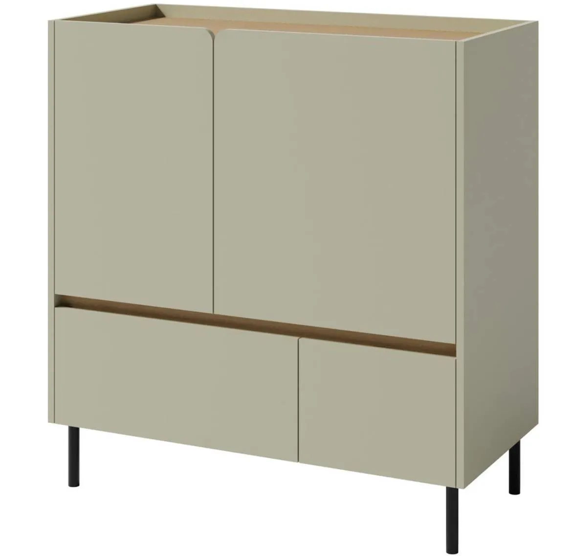 Luca LC9 2S2D komoda 2 vrata + 2 fioke 95x40x105 cm eukaliptus/baltic hrast