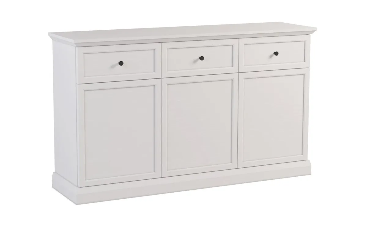 Lucca komoda 3 vrata + 3 fioke 146x40x86 cm bela