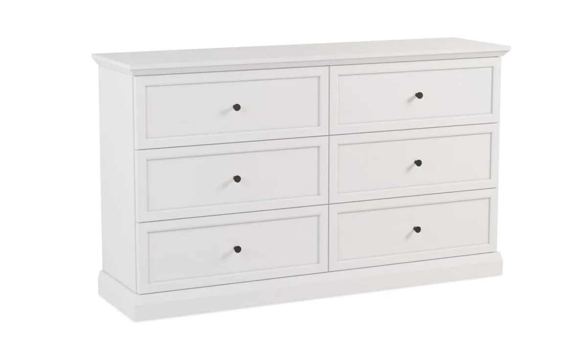 Lucca komoda 6 fioka 146x39,5x86 cm bela