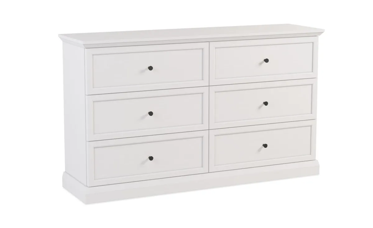 Lucca komoda 6 fioka 146x39,5x86 cm bela