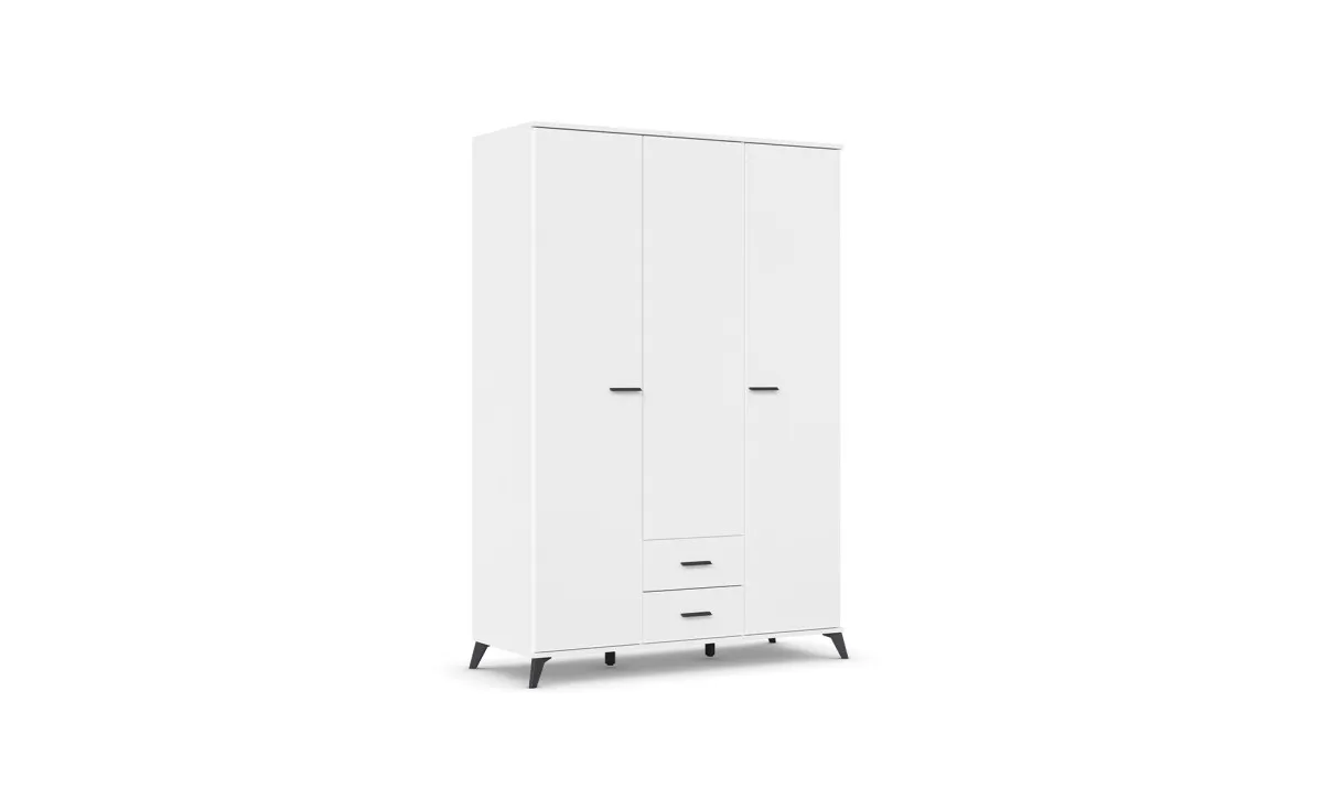 Lucena ormar 3 vrata+2 fioke 140x54x203 cm beli