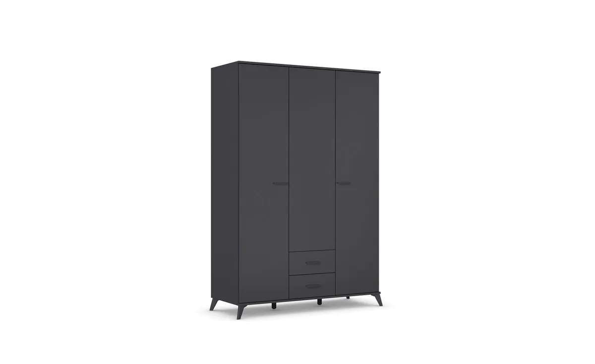 Lucena ormar 3 vrata+2 fioke 140x54x203 cm sivi