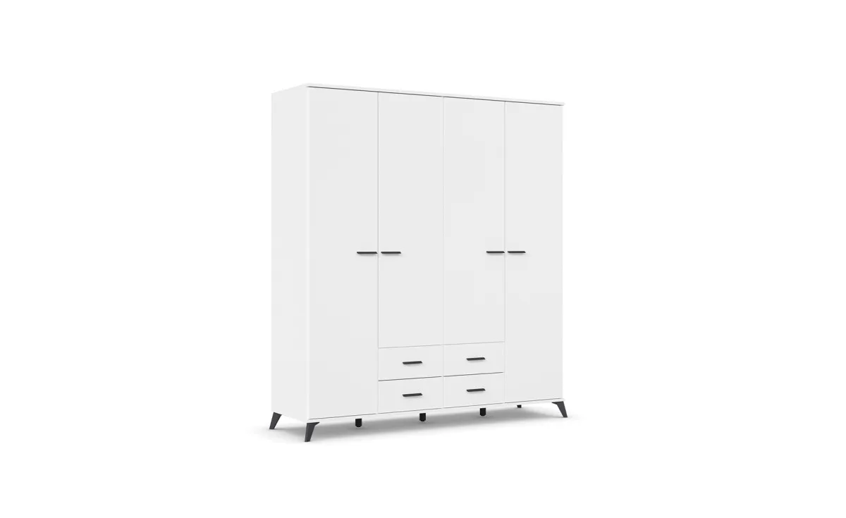 Lucena ormar 4 vrata+4 fioke 185x54x203 cm beli