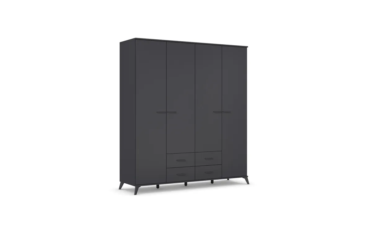 Lucena ormar 4 vrata+4 fioke 185x54x203 cm sivi
