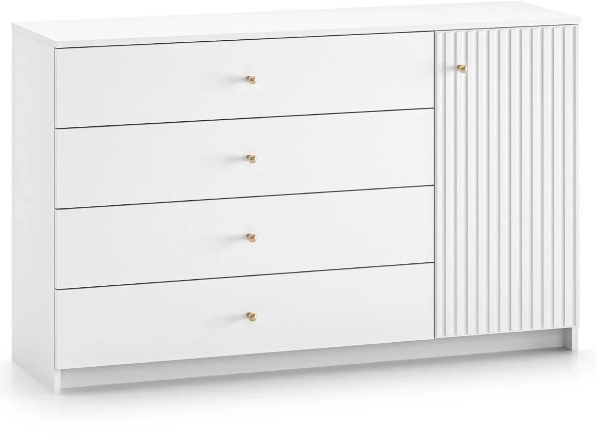 Lucy 04 komoda 1 vrata+ 4 fioke 138x40x85 cm bela