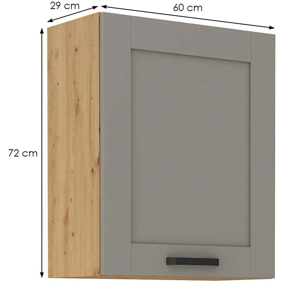 Luna 60G-72 1F ormaric kuhinjski 1 vrata 60x29x72 cm siva/natur (artisan hrast)