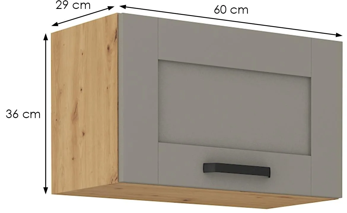 Luna 60GU-36 1F kuhinjski ormaric 1 vrata  60x31x36 cm siva/natur (artisan hrast)