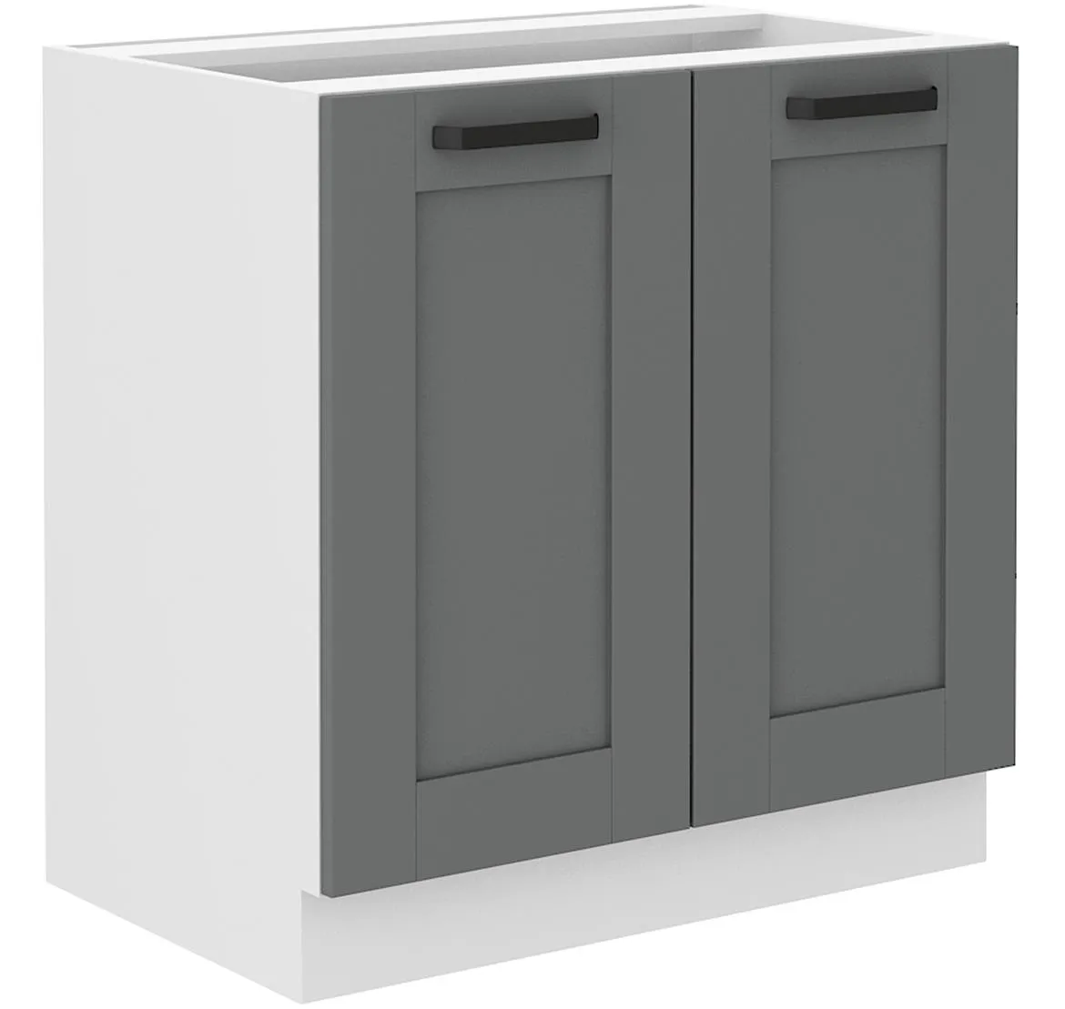 Luna 80D 2F BB kuhinjski element 2 vrata 80x52x82 cm tamno sivo/ beli