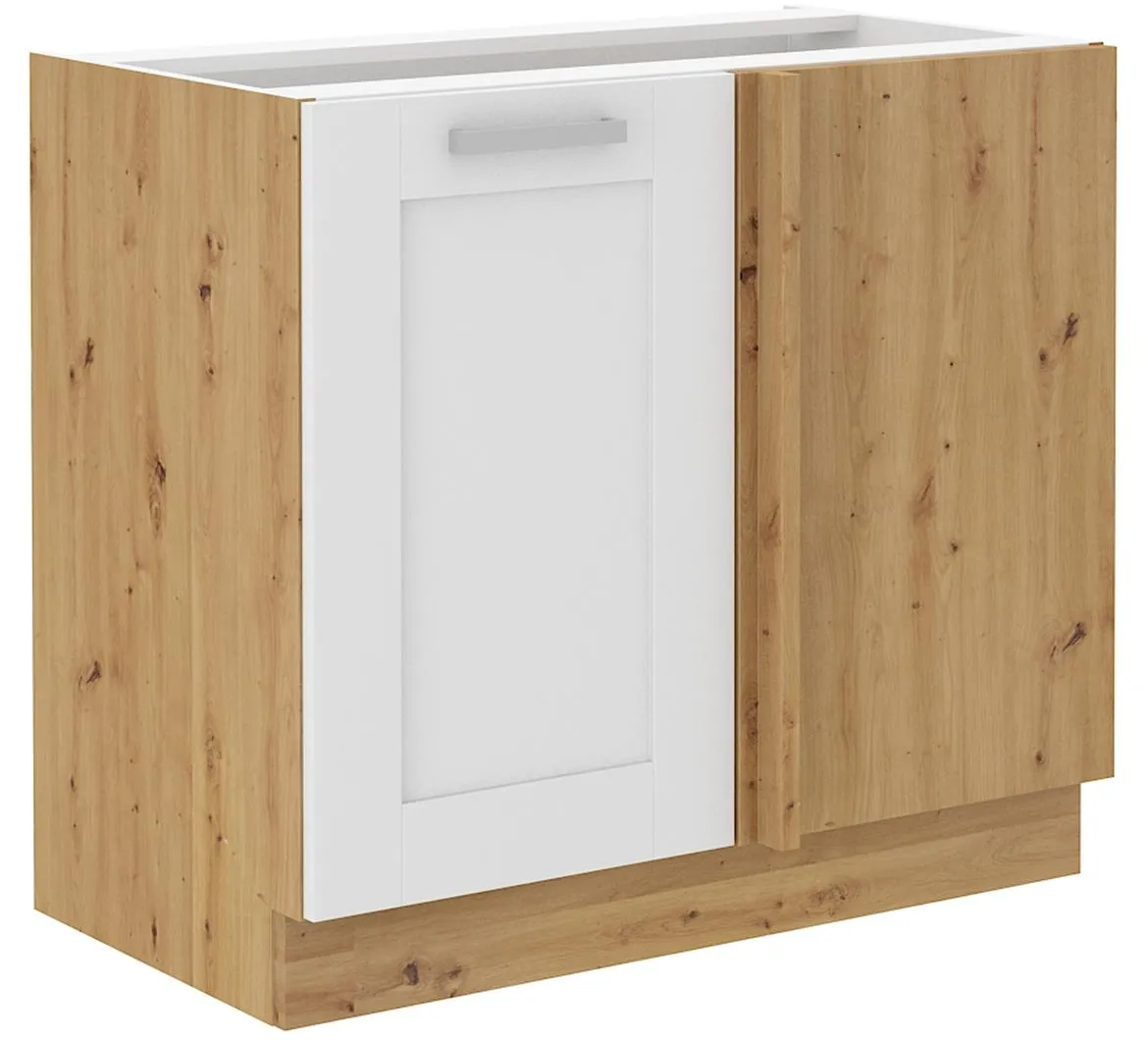 Luna ugaoni kuhinjski element 1 vrata 90x52x82 beli/natur (artisan hrast)