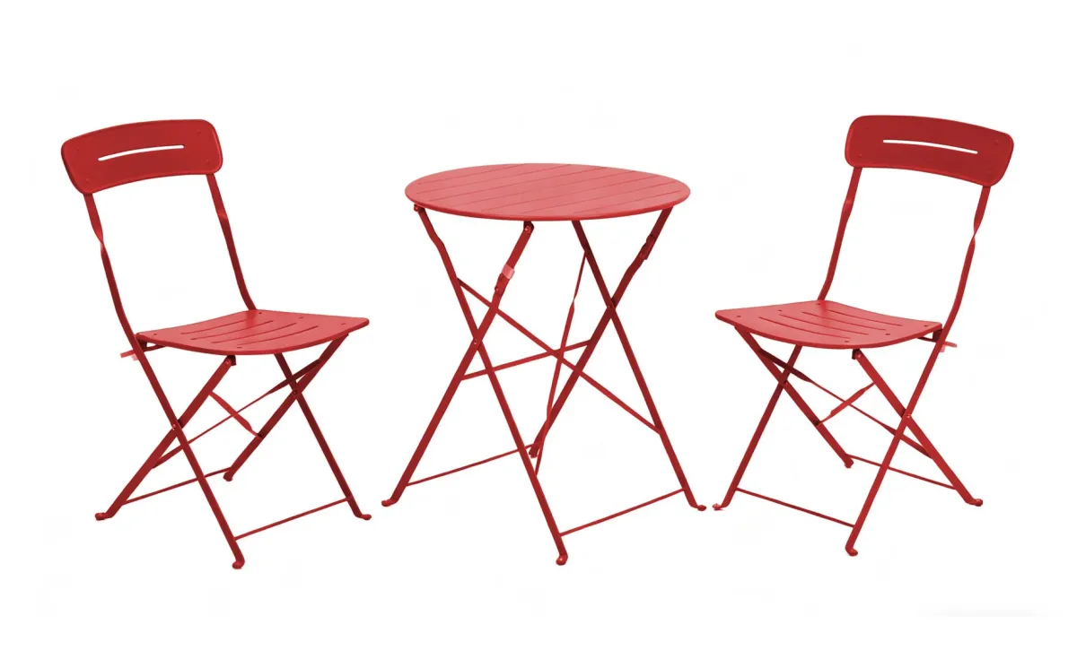 Macaroon metalni baštenski set crvena
