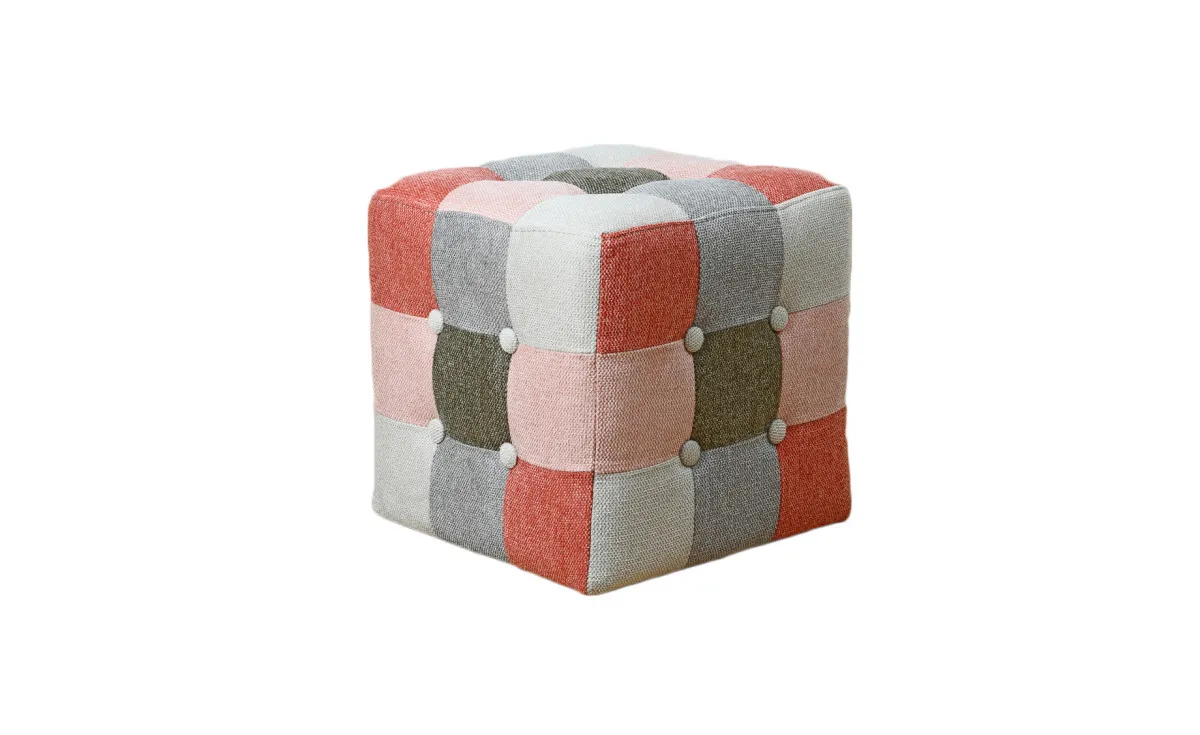 Maddie tabure 35x35x35 cm patchwork roza