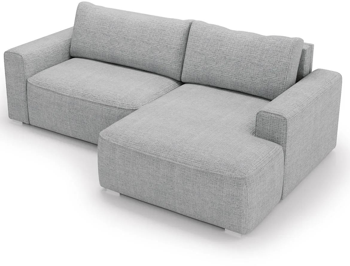 Majesty ugaona garnitura sa ležajem i prostorom za odlaganje 233x144x90 cm siva desna Cremona 81