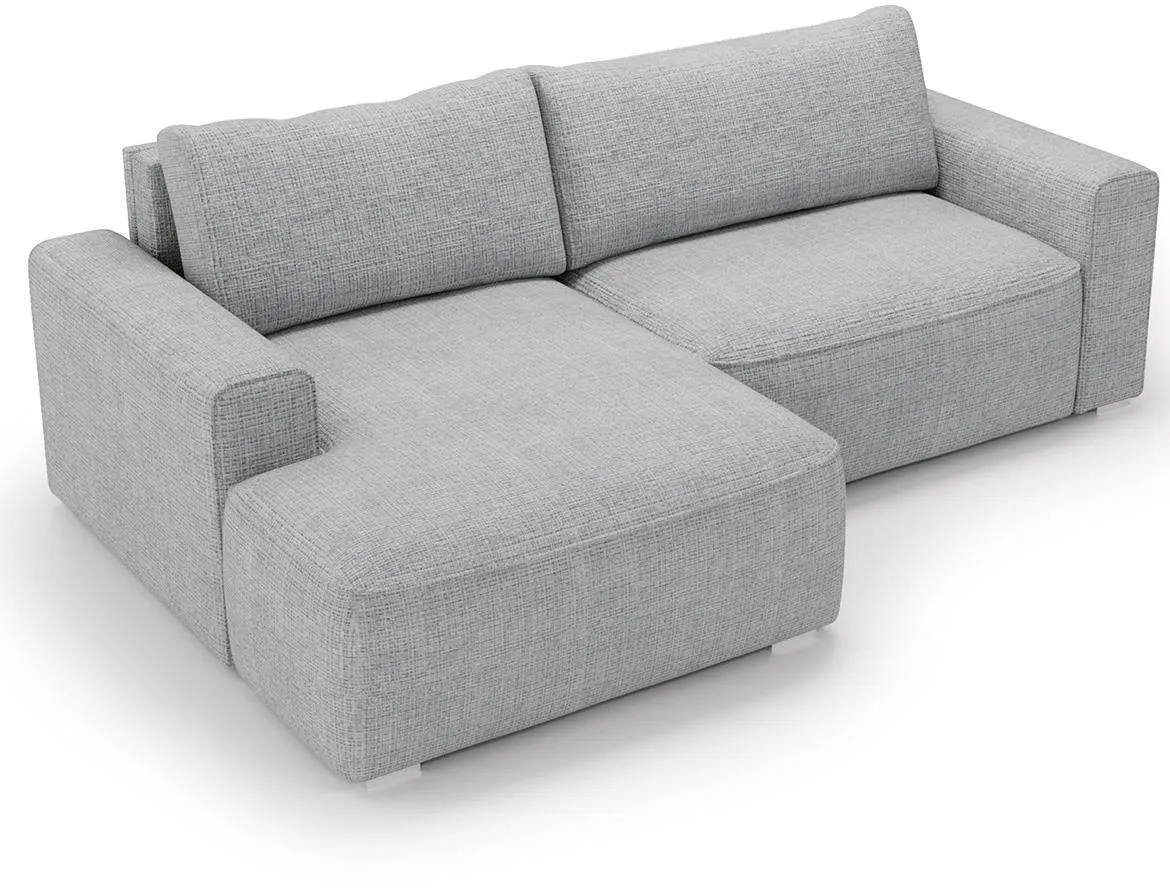 Majesty ugaona garnitura sa ležajem i prostorom za odlaganje 233x144x90 cm siva leva Cremona 81