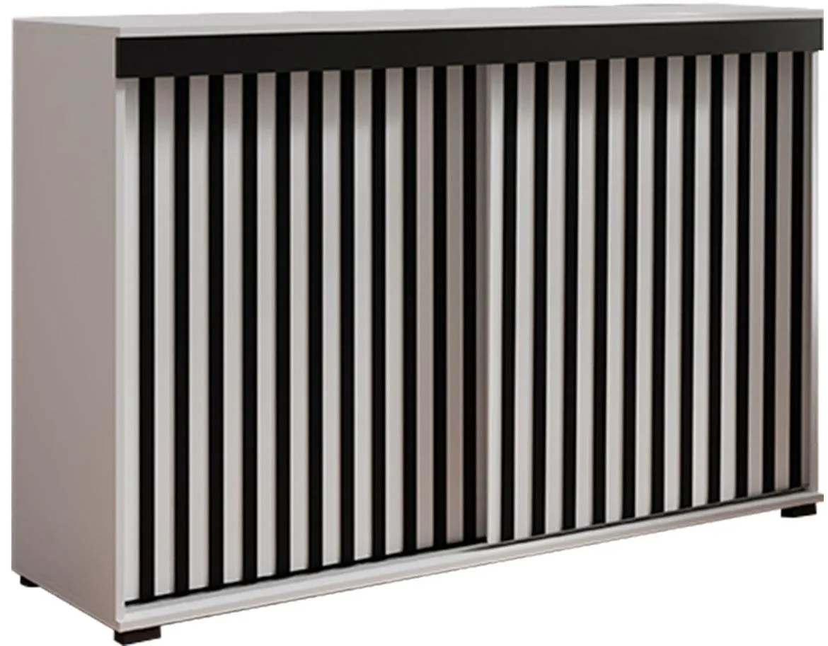 Malani 120  komoda 120x45x94 cm bela/crna