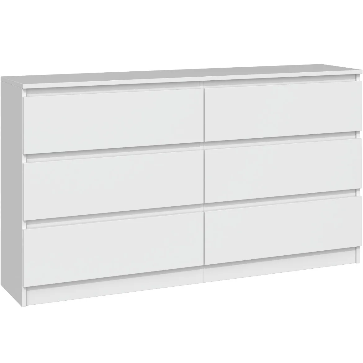 Malwa komoda 3 + 3 fioke 138x40x77 cm bela
