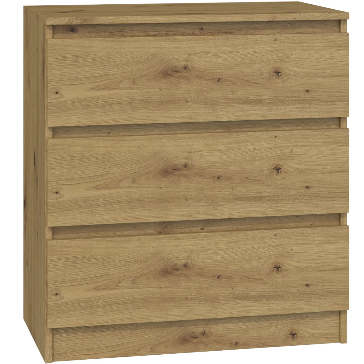 Malwa komoda 3 fioke 70x40x77 cm hrast