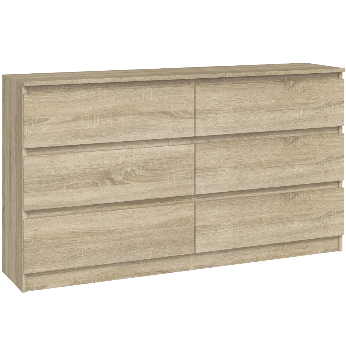 Malwa komoda 3+3 fioke 138x40x77 cm natur