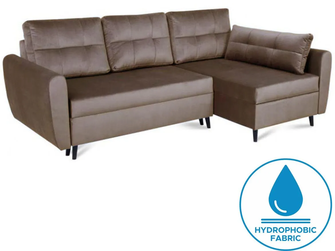 Mango ugaona garnitura s ležajem 246x150x87 Monolith 15 braon reverzibilna