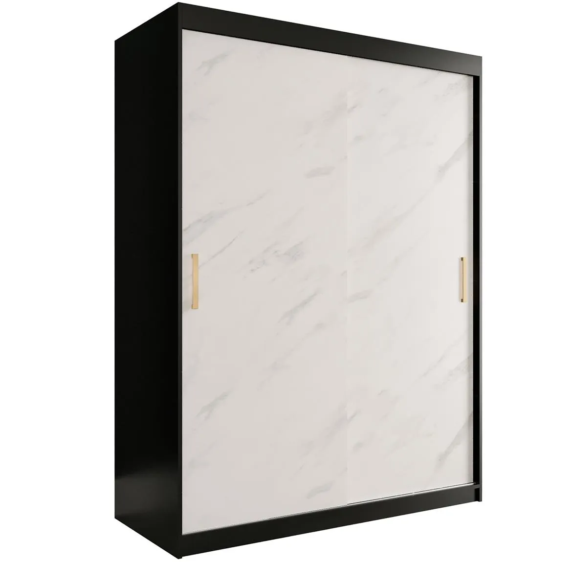 Marble ormar 2 vrata 150x62x200 crno/beli