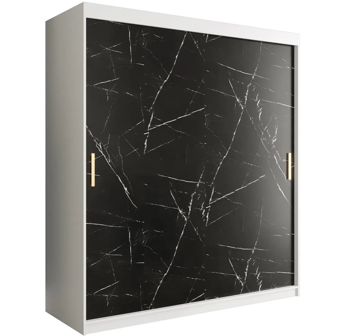 Marble ormar 2 vrata 180x62x200 belo/crni