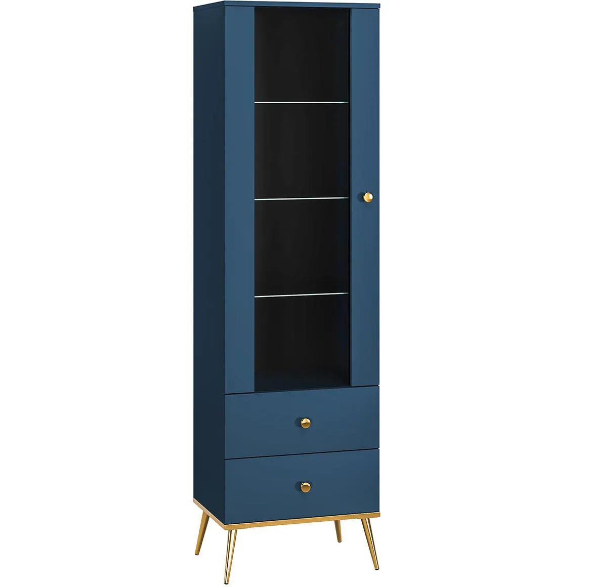 Marine 01 vitrina 1 vrata+2 fioke 55x40x190 cm plava