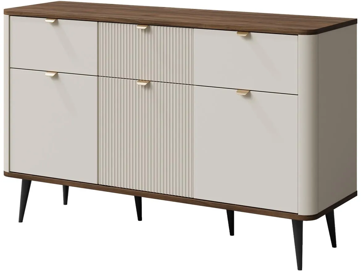 Marly 10 3d3s komoda 130x40x82 kašmir bež/orah