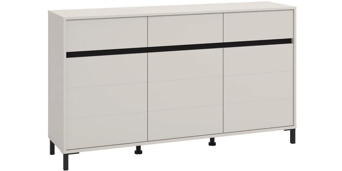 Marron komoda 157x40x90 cm kašmir/crna