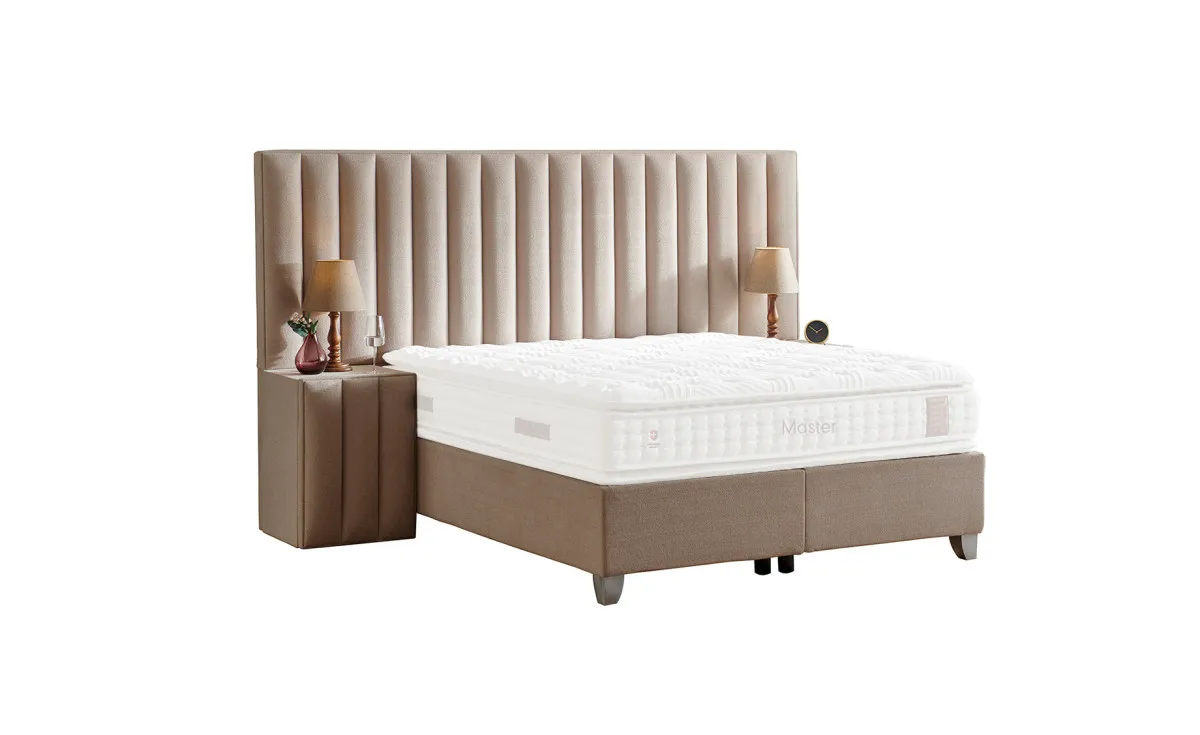 Master II set krevet + 2x noćni ormarić 253x210x150 cm bež