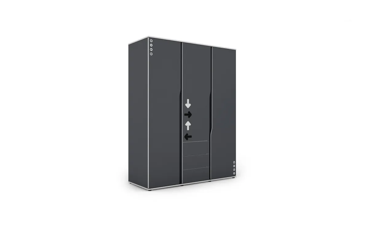 Matrix ormar 3 vrata+3 fioke 149,9x58x194,1 sivo/beli