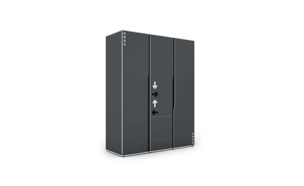 Matrix ormar 3 vrata+3 fioke 149,9x58x194,1 sivo/beli