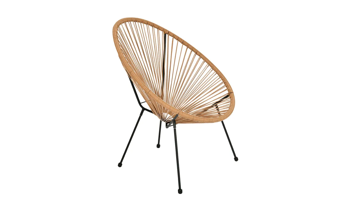 Maui III fotelja D77x84 cm natur/crni metal