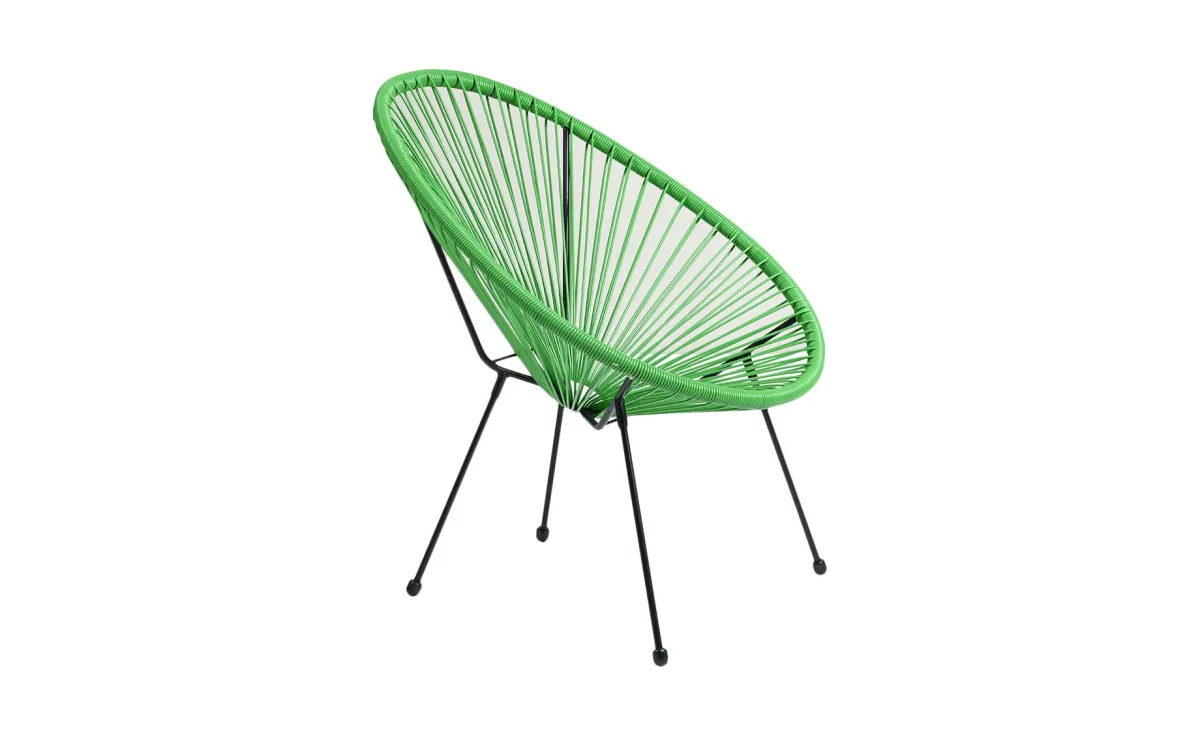 Maui III fotelja D77x84 cm zelena/crni metal