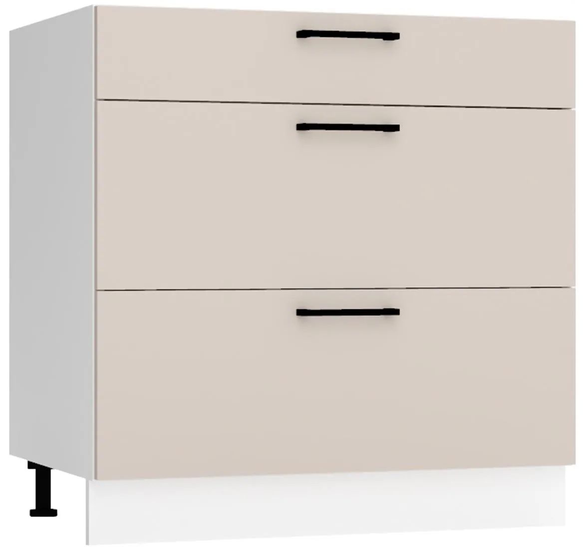 Max D80s/3 kuhinjski element 3 fioke 80x52,4x82 cm belo/bež