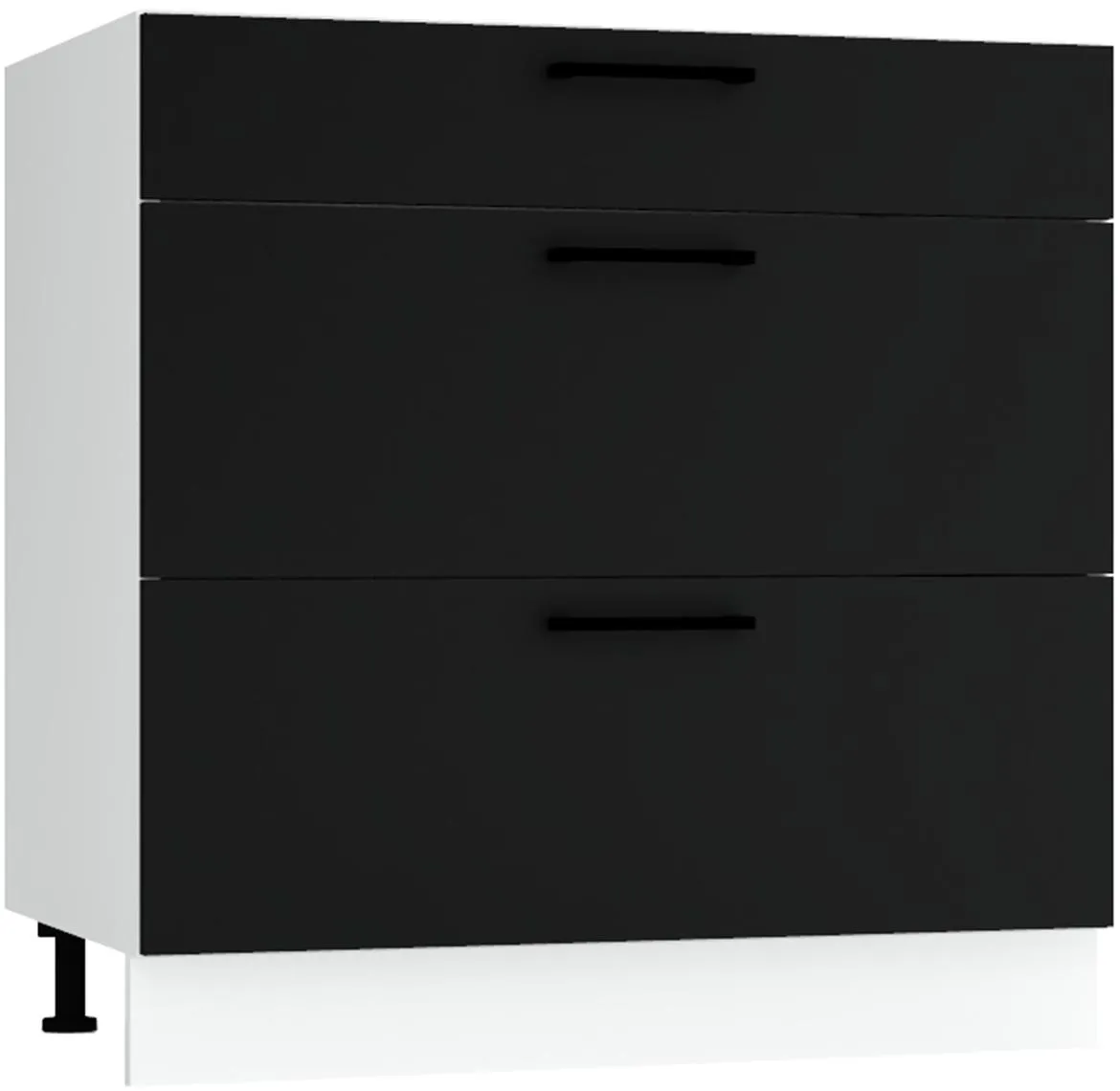 Max D80s/3 kuhinjski element 3 fioke 80x52,4x82 cm belo/crni