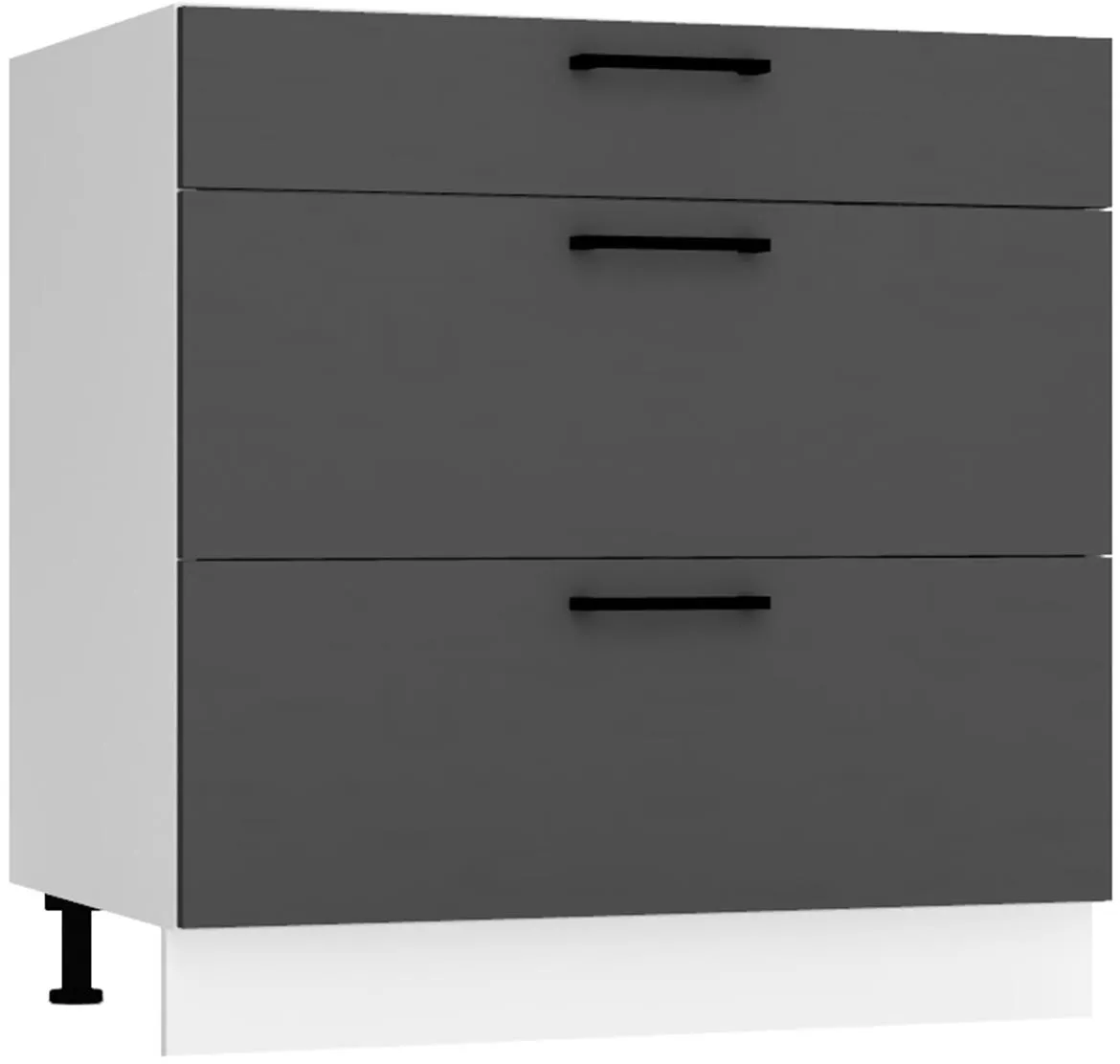 Max D80s/3 kuhinjski element 3 fioke 80x52,4x82 cm belo/tamno sivi