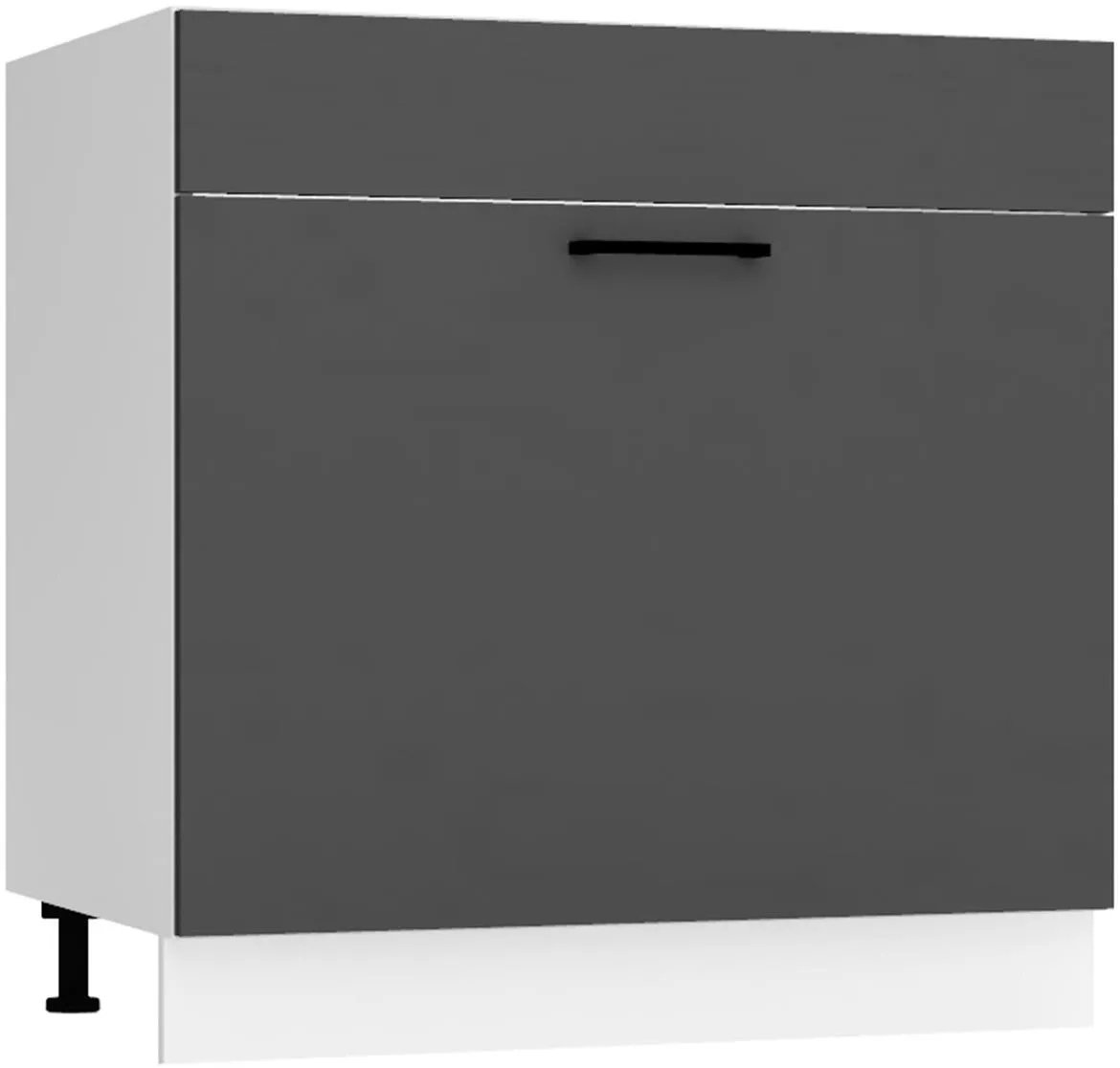 Max D80zl S/1 Zasl kuhinjski element 1 vrata 80x52,4x82 cm belo/tamno sivi