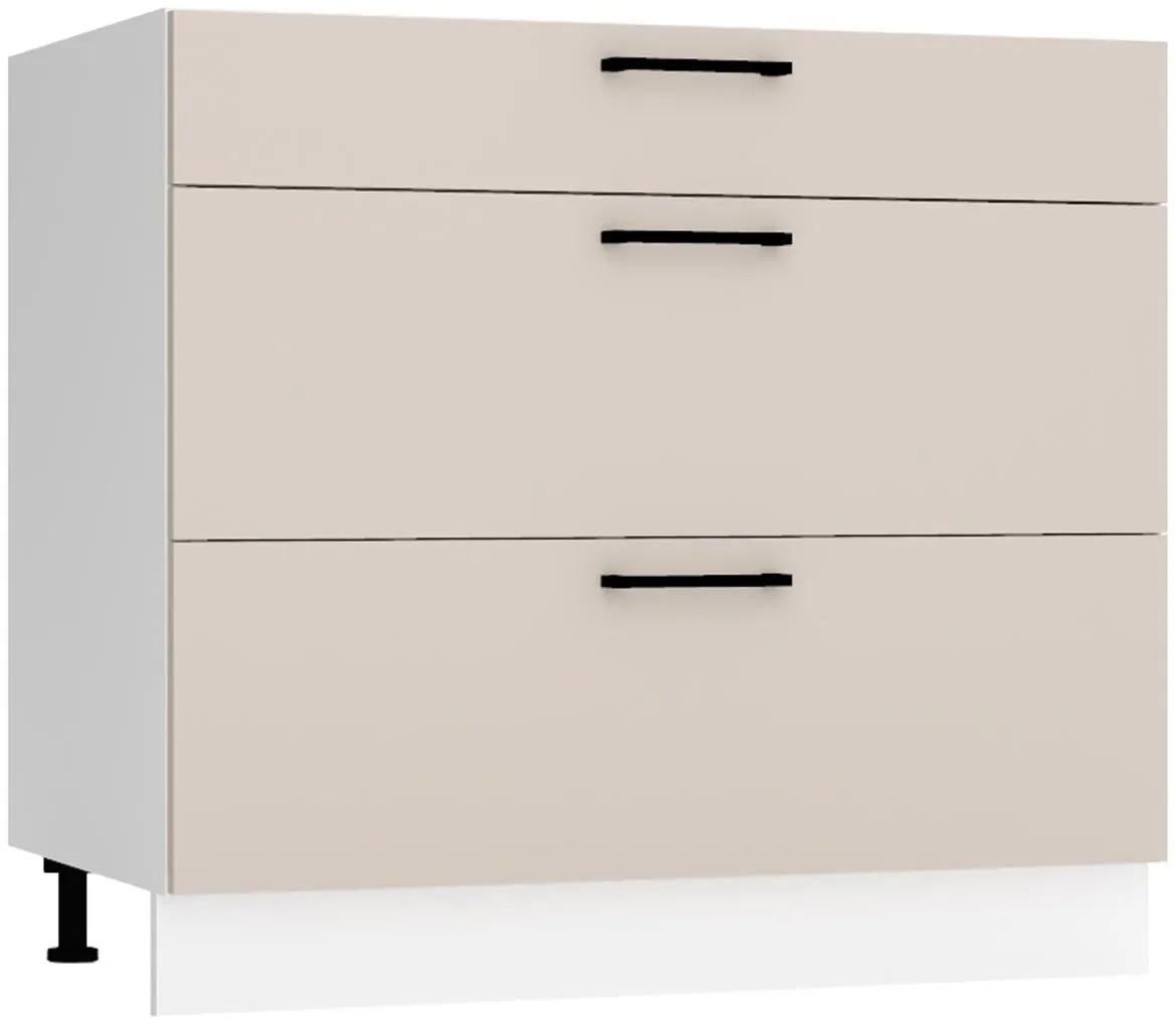 Max D90pc S/3 kuhinjski element 3 fioke 90x52,4x82 cm belo/bež