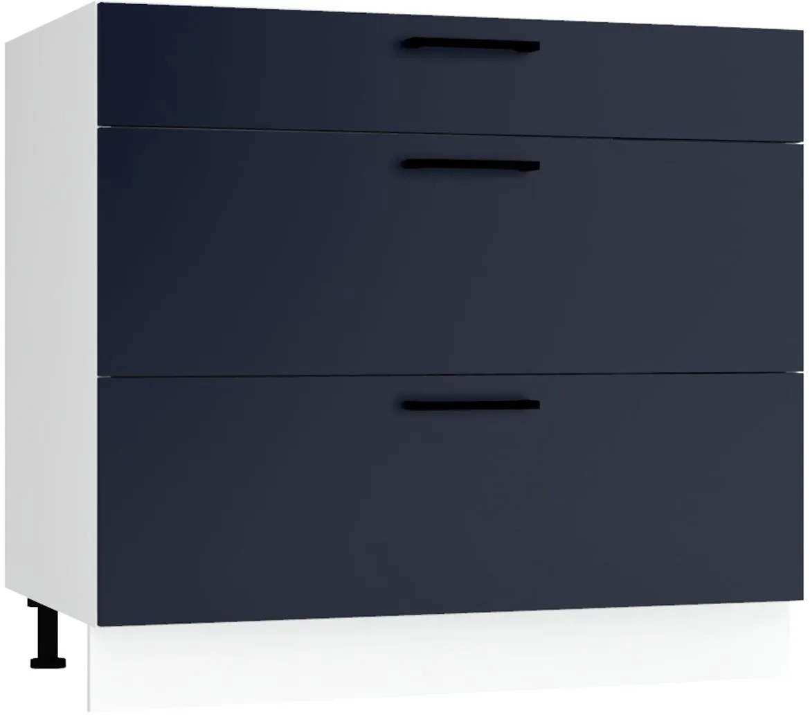 Max D90pc S/3 kuhinjski element 3 fioke 90x52,4x82 cm belo/plavi