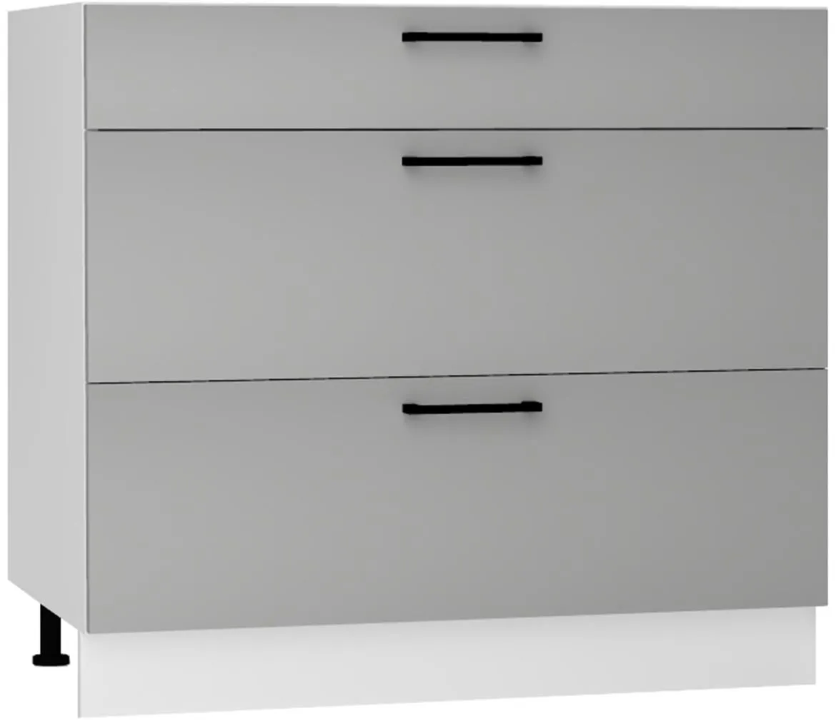 Max D90pc S/3 kuhinjski element 3 fioke 90x52,4x82 cm belo/siva