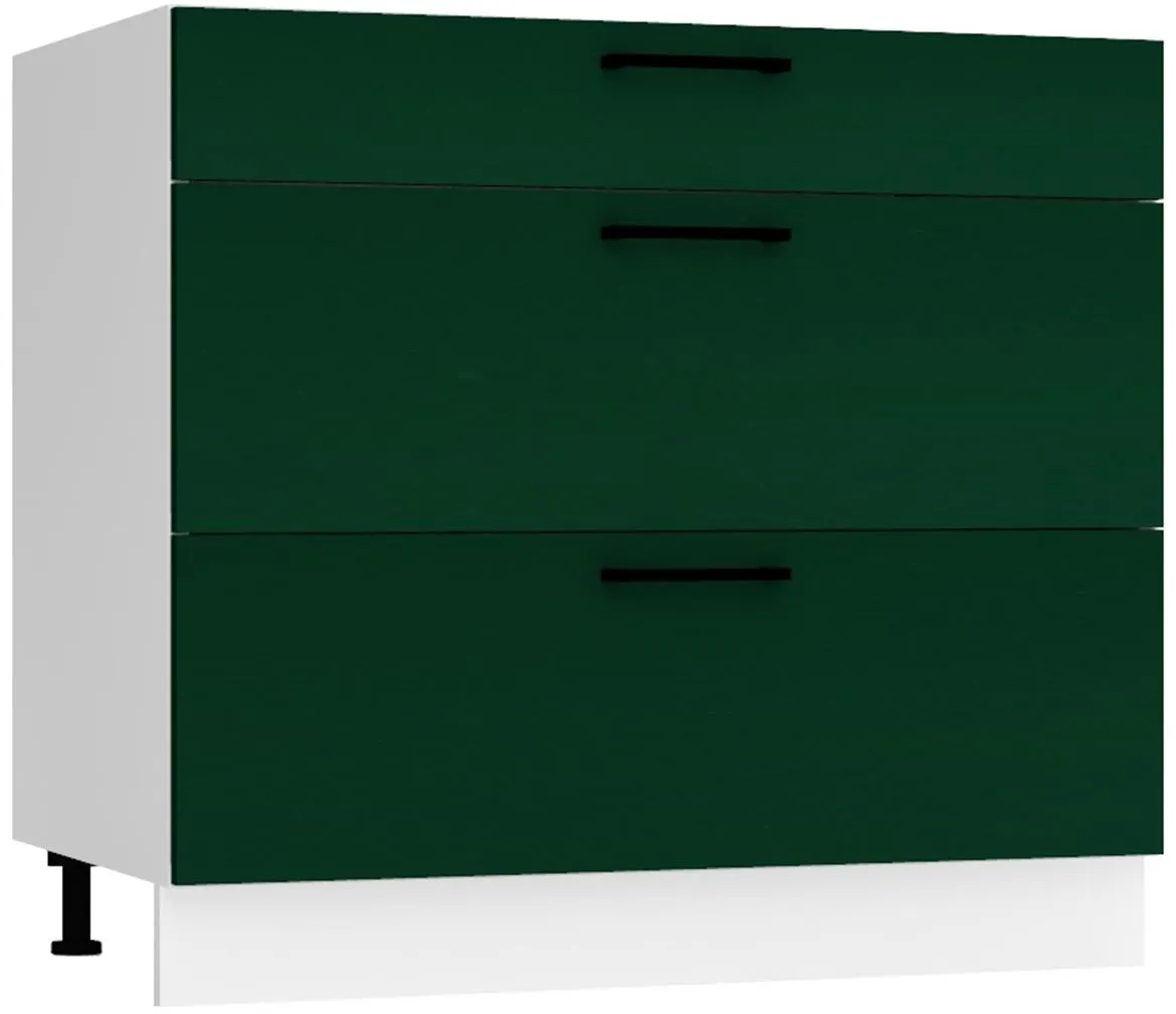 Max D90pc S/3 kuhinjski element 3 fioke 90x52,4x82 cm belo/zeleni