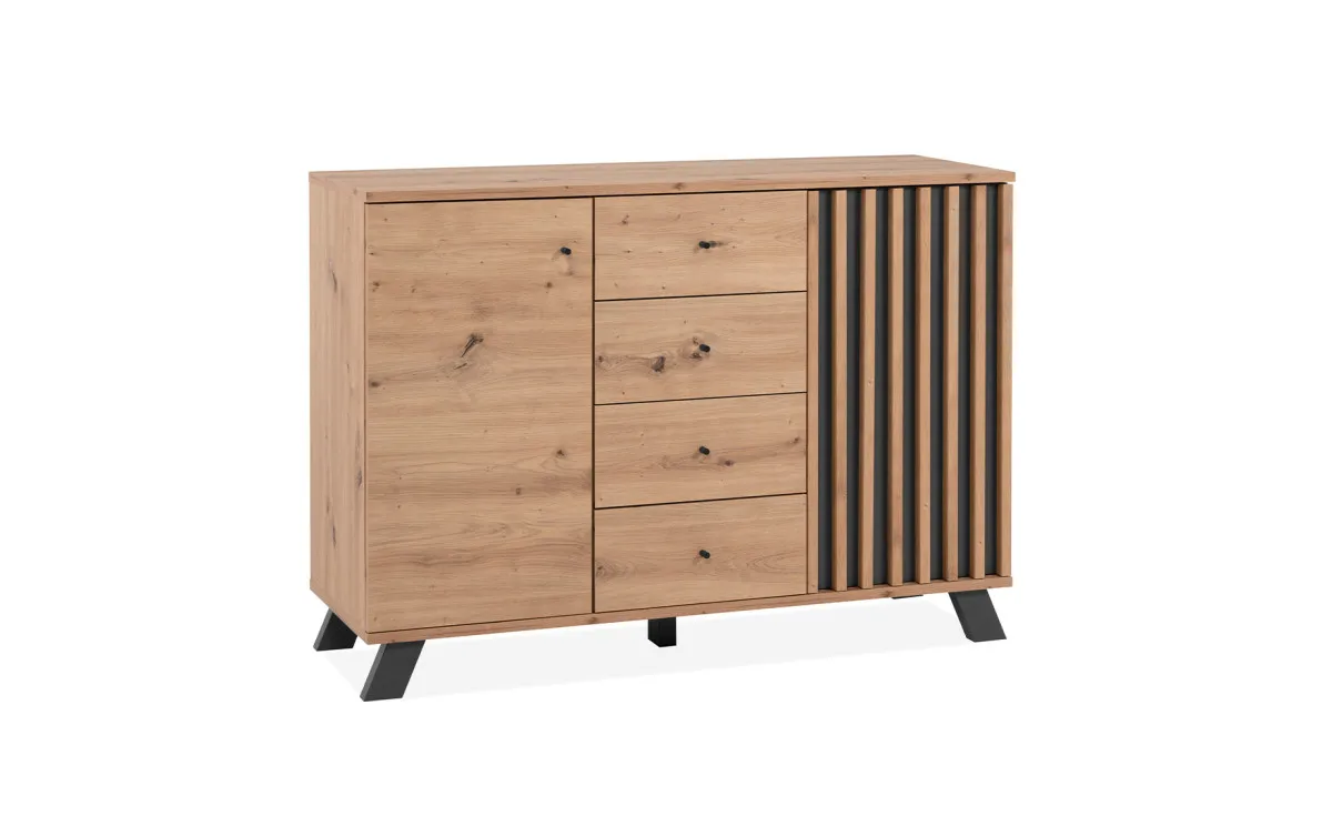 Medan komoda 2 vrata+4 fioke 118x40x85 cm