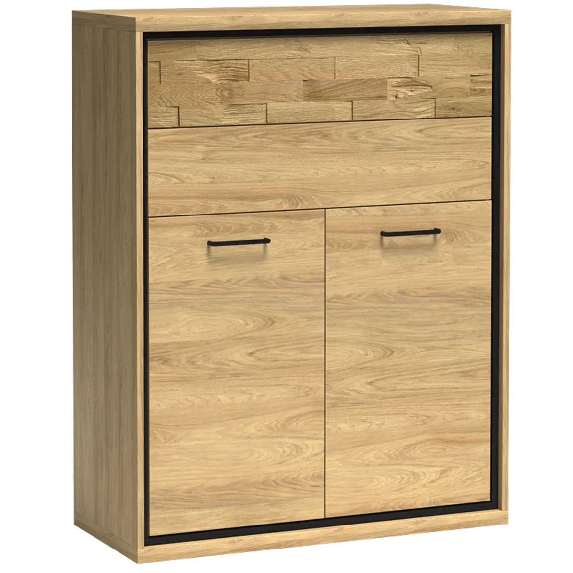 Mediolan komoda 2 vrata + 2 fioke 92,2x41x120  natur